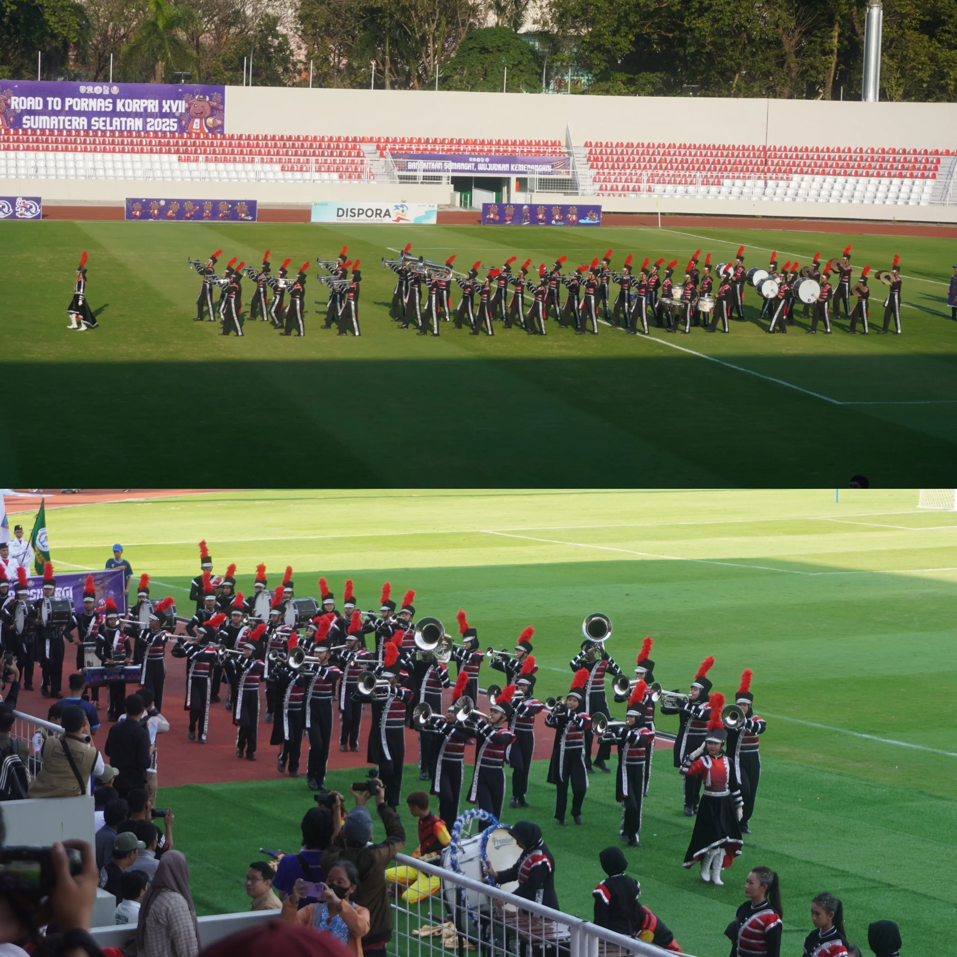 Penampilan Marching Band Dalam Opening PORPROV KOPRI 2025