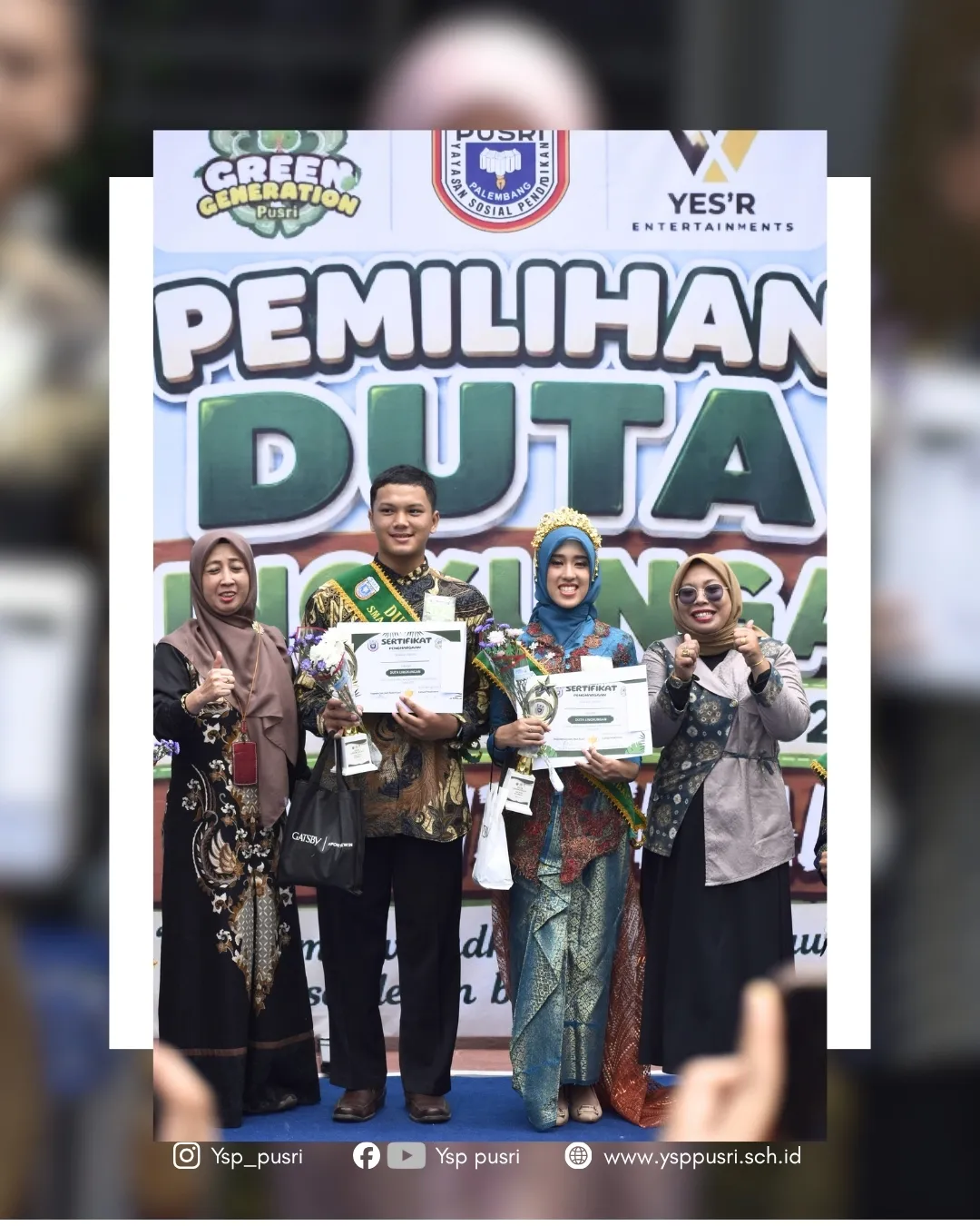 Selamat kepada para Duta Lingkungan SMA Pusri Palembang 2026