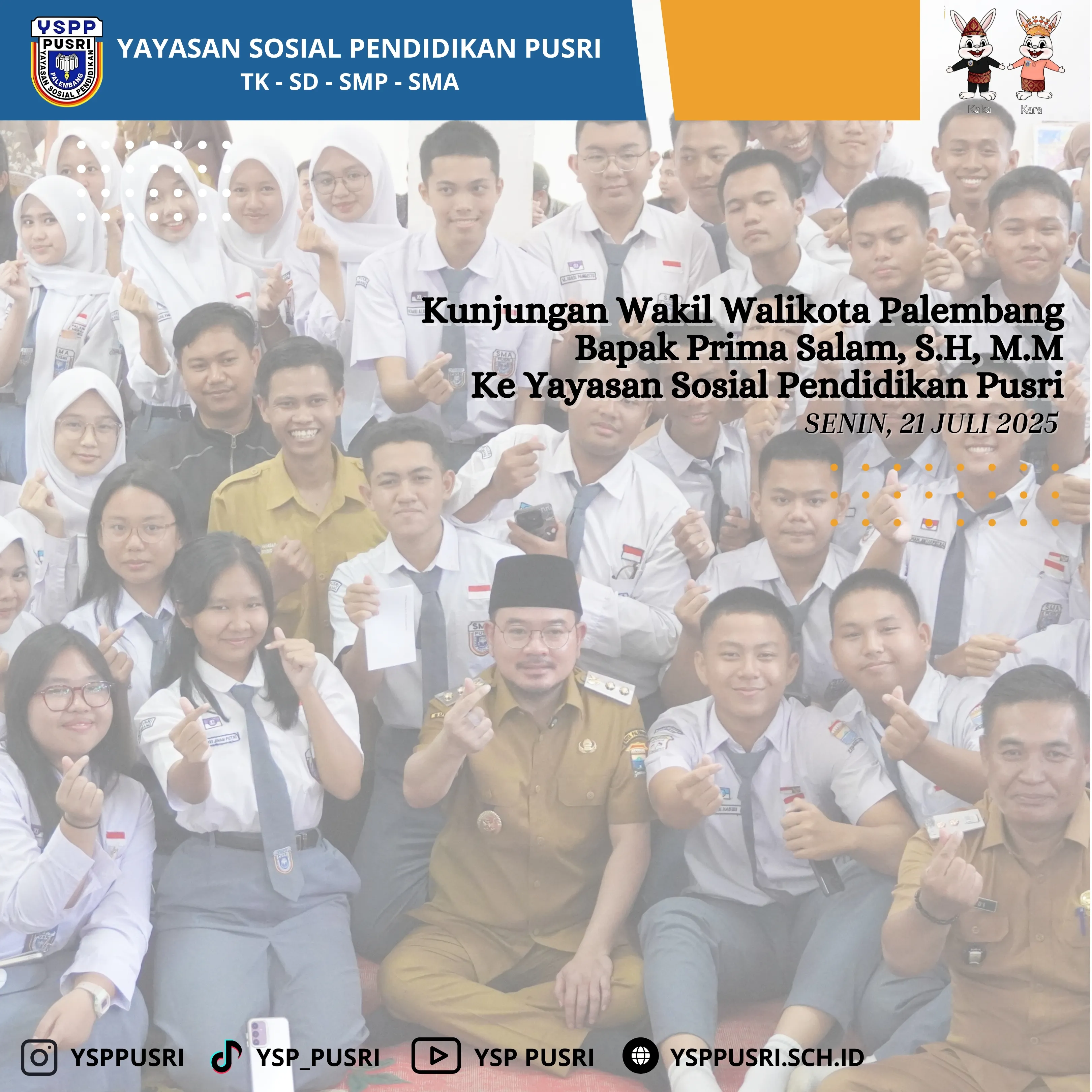Kunjungan Wakil Walikota Palembang Bapak Prima Salam, S.H., M.M