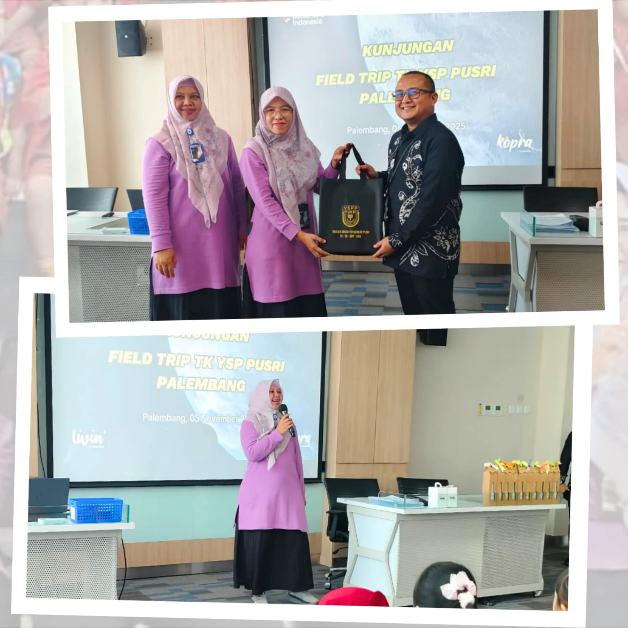 SISWA TK PUSRI KUNJUNGI BANK MANDIRI DALAM KEGIATAN EDUKATIF