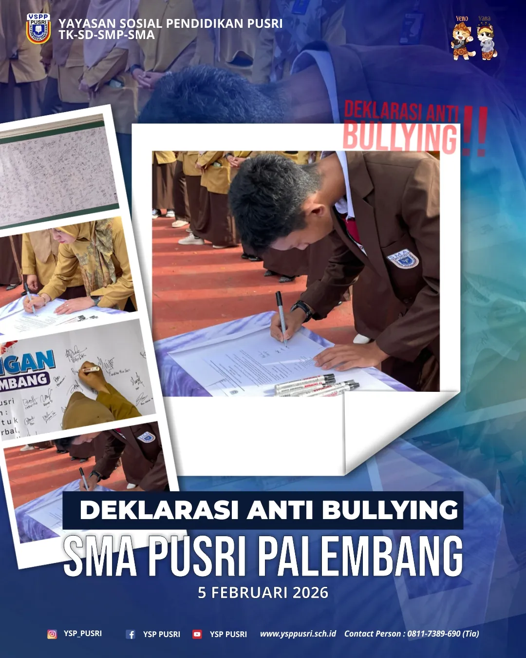 Deklarasi Anti Bullying SMA Pusri Palembang