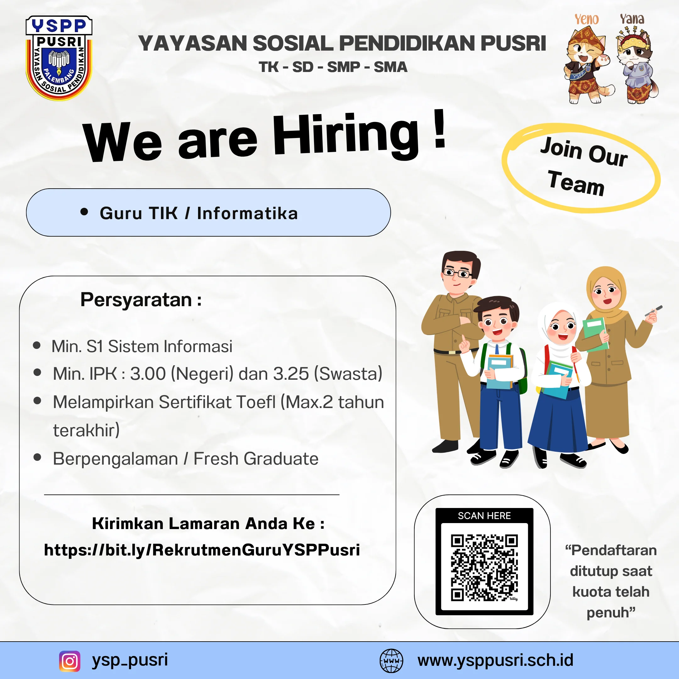 Lowongan Kerja Guru Sekolah