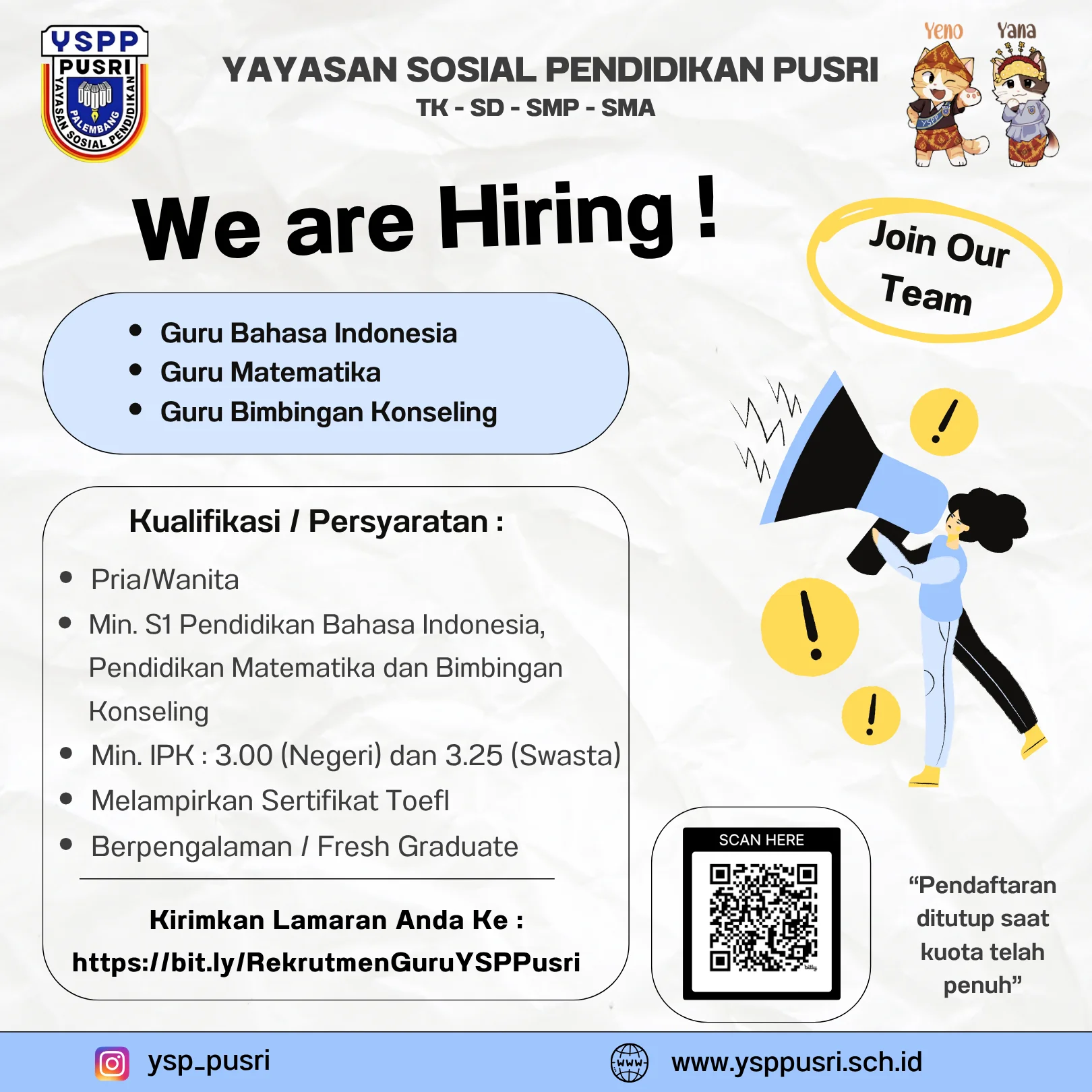 Lowongan Kerja Guru Sekolah